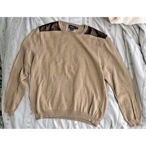 Ralph Lauren Purple Label Tan Sweater with Brown Accents